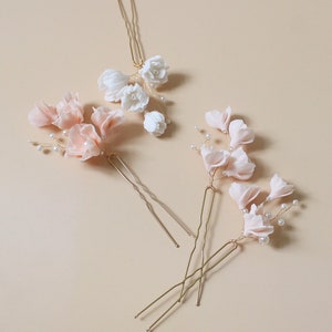 Personalized Bridal Headbands, Hairpins, Hair Clips and Hair Combs for the Bride Using Clay Flowers, Custom Bridal Hair Accessories