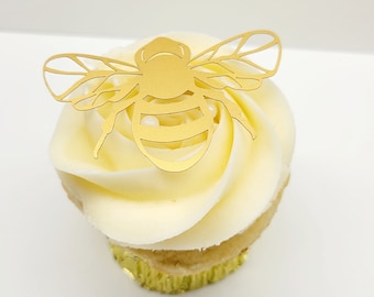 Honey Bee Cupcake Toppers | Honey bee Cake Toppers | Elegant Cupcake Topper | Elegant Cake Topper