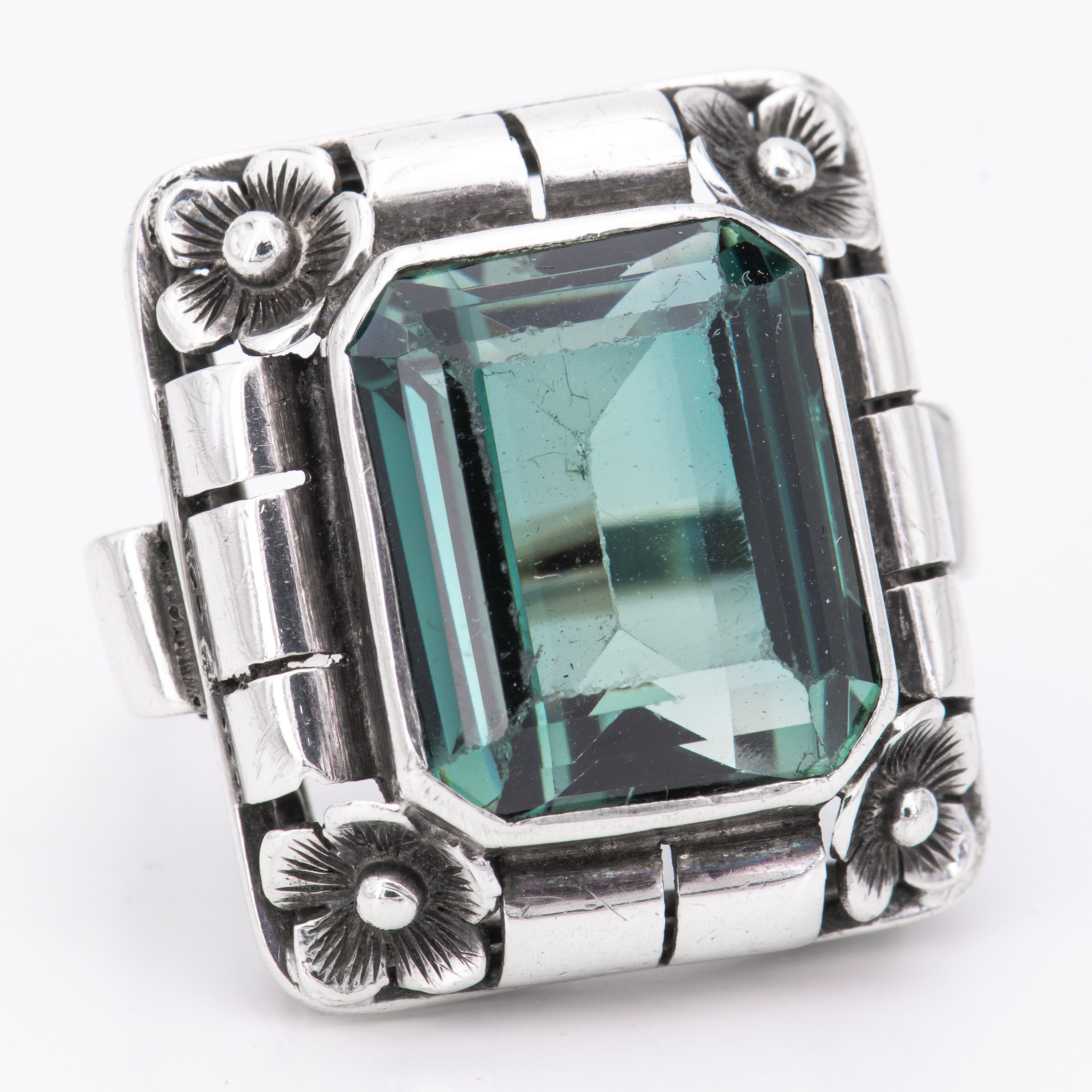 Bague ancienne art déco saphir diamants - Bijoux anciens