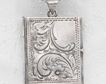 40 mm - Antique Art Nouveau locket for photos / pendant in 800 silver - circa 1905