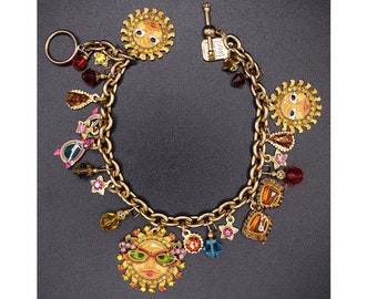 Vintage LATR/Lunch på Ritz 2GO "Sol med solglasögon" berlockarmband