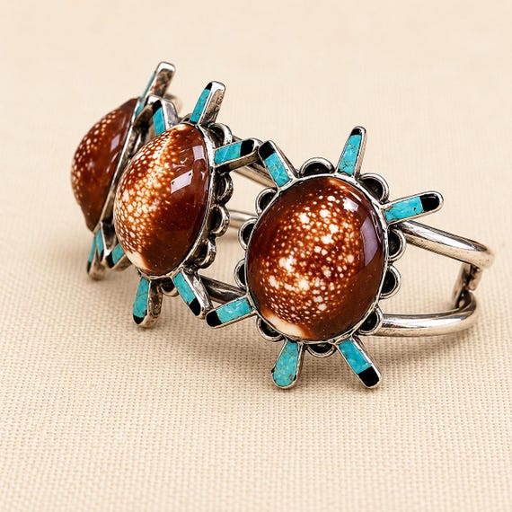 Zuni Sterling Silver Turtle Squash Blossom Jewelry Suite Ernest A Zunie Necklace Cuff Ring Earrings View 5