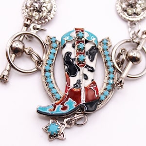 Vintage LATR/Lunch at the Ritz “Cowgirl Boot” 8-1/2” Toggle Bracelet