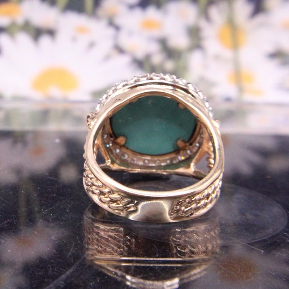 Vintage 14K Yellow and White Gold Persian Turquoi… - image 7