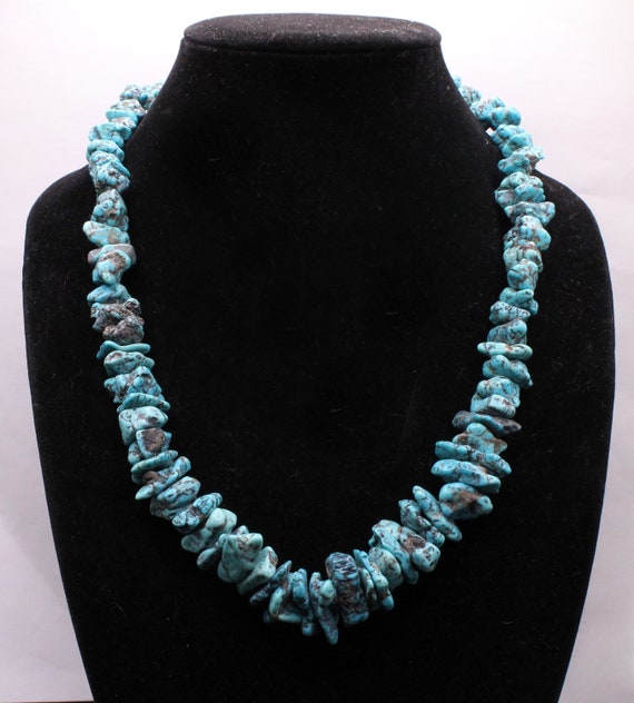 Chunky Heavy 200 Gram Vintage Native American Navajo Royston Turquoise Sterling Silver Necklace Chunky Heavy 200 Gram Vintage Native American Navajo Royston Turquoise Sterling Silver Necklace