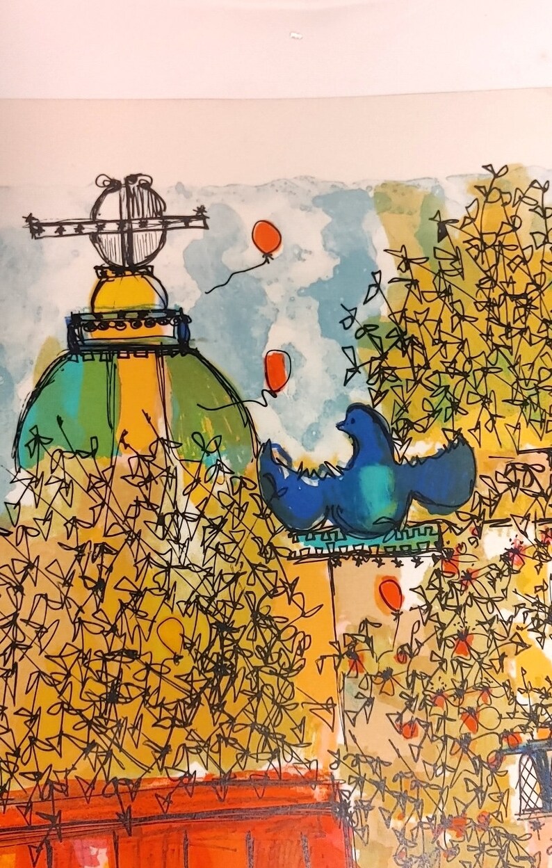 Susan Pear Meisel loiseau Bleu Limited Edition Lithograph - Etsy