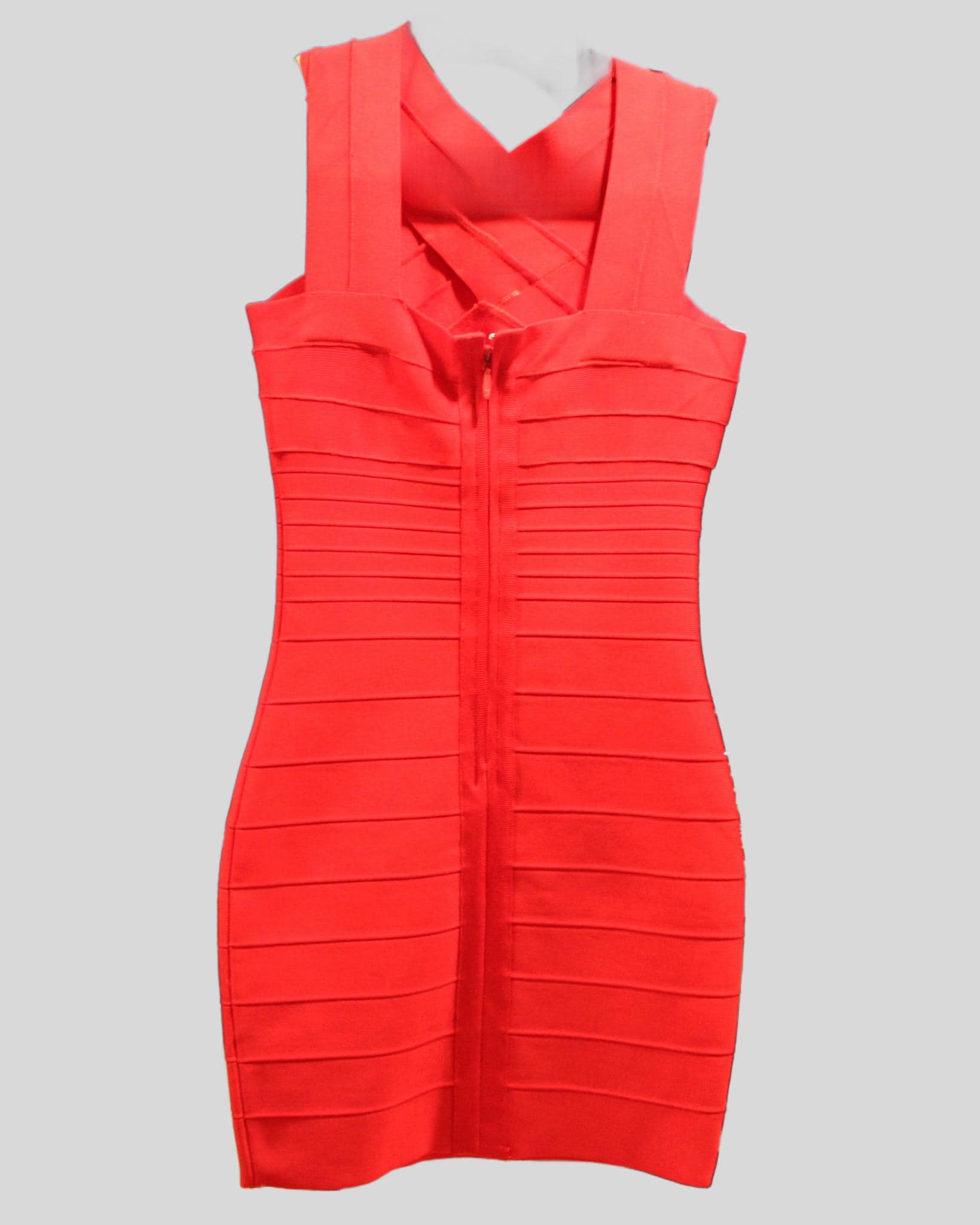 strapless open back dress S/S 1993 Orange Bandage Mini Dress