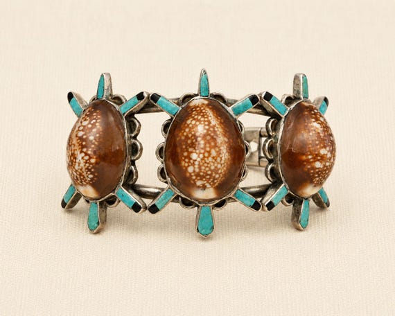 Zuni Sterling Silver Turtle Squash Blossom Jewelry Suite Ernest A Zunie Necklace Cuff Ring Earrings View 4