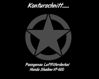 STATUZ Vintage Gastank Aufkleber Für Honda Shadow VT125 Bis VT1100 - Silber/Schwarz, Selbstklebend