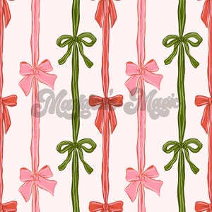 Archivo sin costuras de lazos navideños coquetos, estampado de lazo sin costuras, diseño de patrón de superficie navideña para impresión de tela, descarga digital