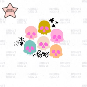 Boho Skull PNG | Spooky doodles png | Instant digital download | Boo PNG | Halloween PNG