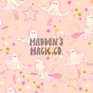 Spooky Seamless, Boho Ghost Seamless Pattern, floating ghost, Digital Download, Halloween Seamless, boo seamless, pumpkin seamless