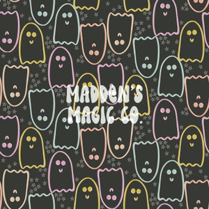 Halloween Seamless Pattern Design | PNG Instant Digital Download | Boho Ghost Surface Pattern