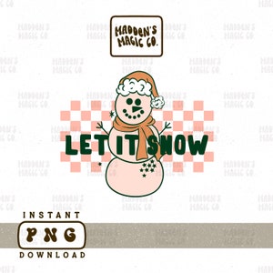 Boho Snowman PNG design for Sublimation - Instant Digital Download - Retro Santa - Groovy Christmas
