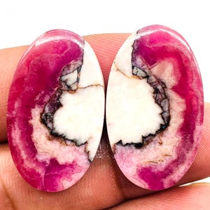 Oval Shape Natural Pink Cobalt Calcite Pair, Cobalt Calcite Crystal - Healing Stone - Chakra Balancing Crystal- 17x29x4mm 41 CT