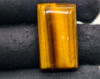 Tiger Eye Gemstone Cabochon: Flat Back Jewelry Stone (25x14x7mm)