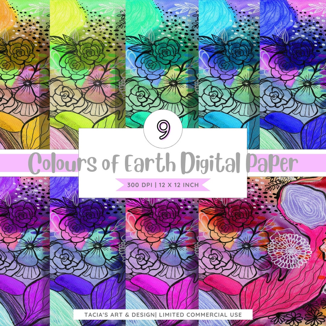 Colours of Earth Digital Printable Paper - Etsy