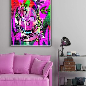 Skull graffiti digital wall art