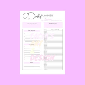 Pink Minimalist Personal Daily Planner for each month.