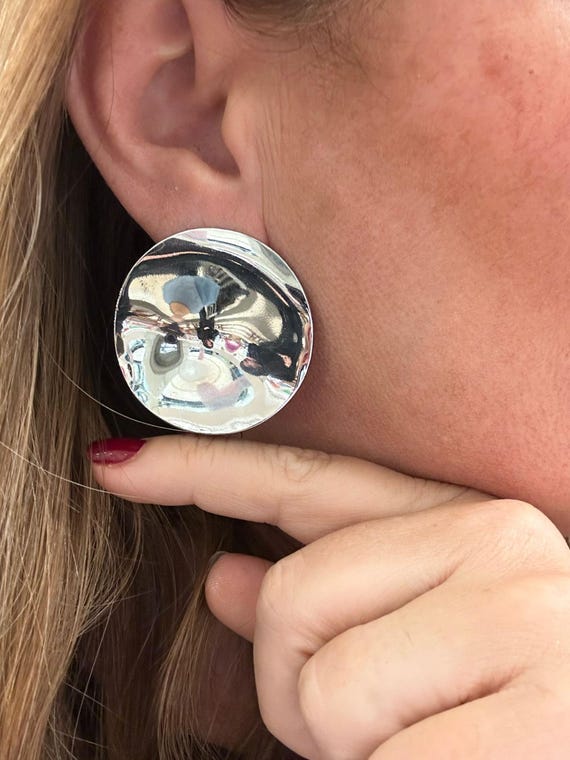 Gold & Silver Plated Disc Studs: Minimalist Statement Earrings
