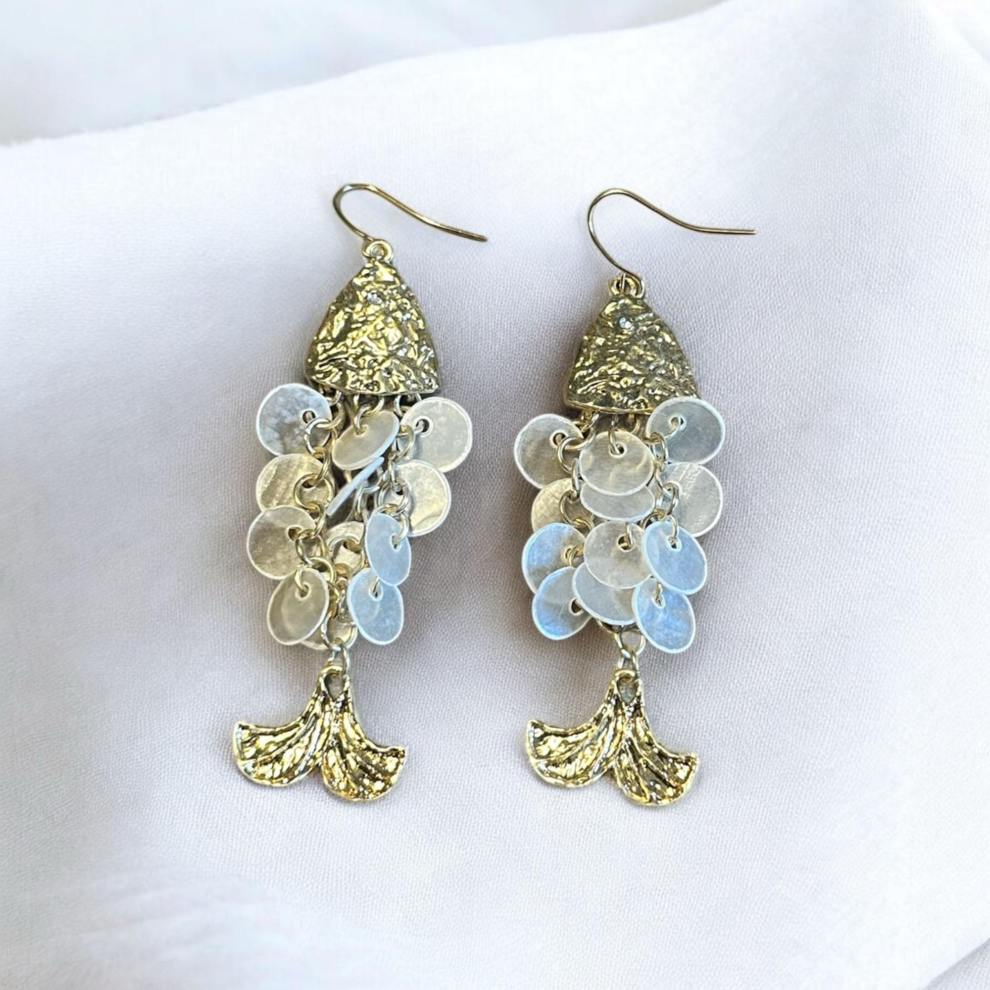 Boucles D'Oreilles Fantaisie Sirène - Cercle Et Vie Marine - Modèle Tendance