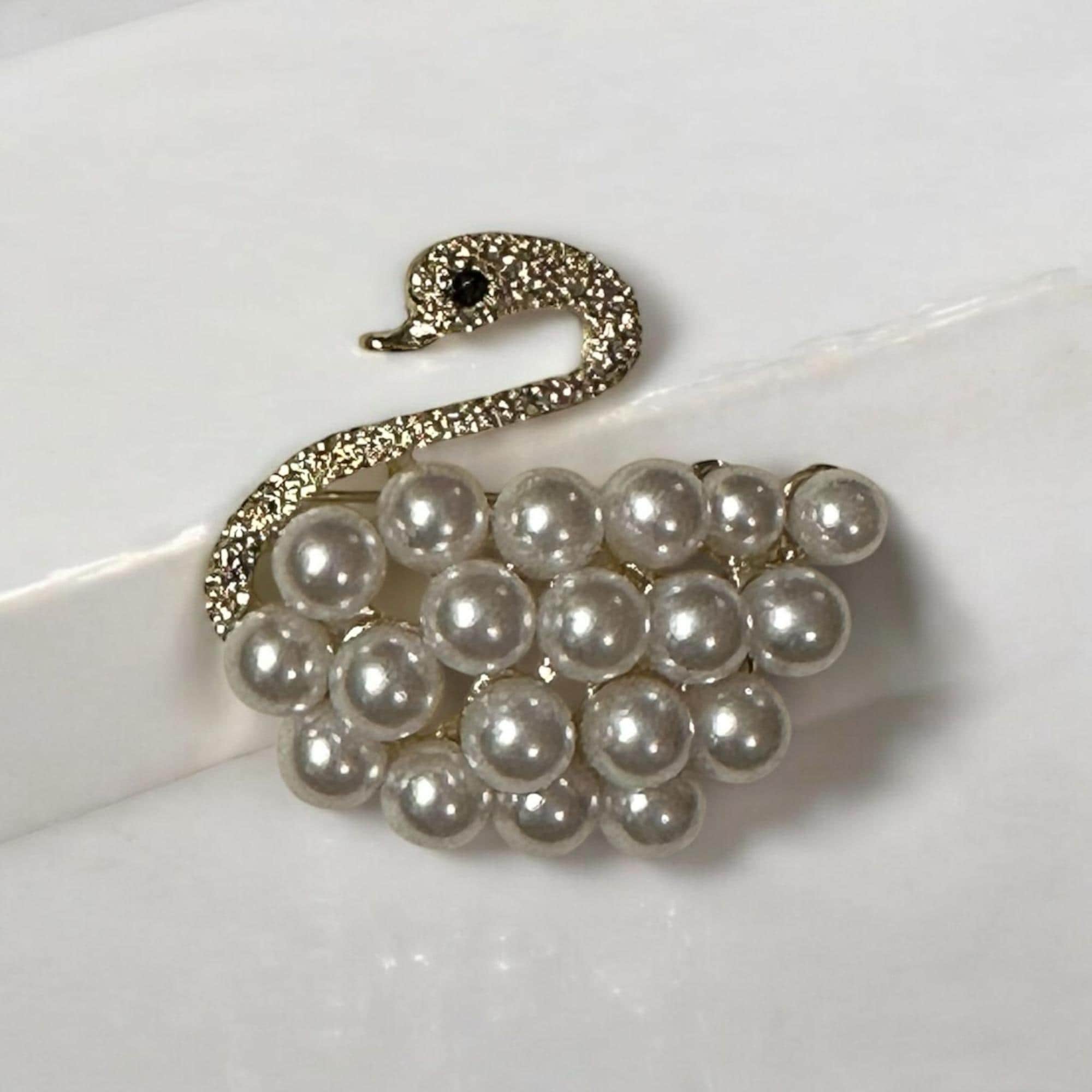 Pearl Swan Brooch Denmark