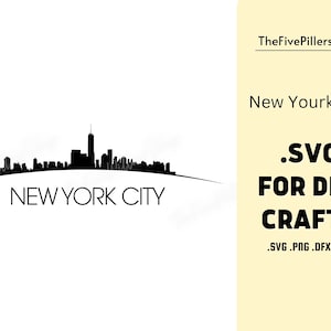 Skyline di New York illustrato in vettoriale e disponibile in formato SVG, Eps, Dfx e Png e disponibile per il download immediato