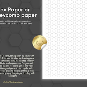 Hexagonal Paper, Hexagonal Paper for Organic Chemistry, Hexagon Grid Paper, Hexagonal Graph Paper, Hex paper, large Hexagonal Paper Digital