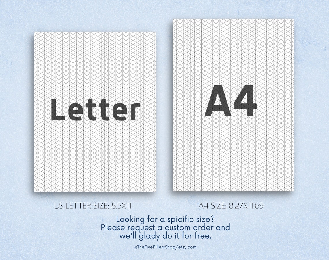 Isometric Graph Sheet, Procreate Isometric, Digital Isometric Grid