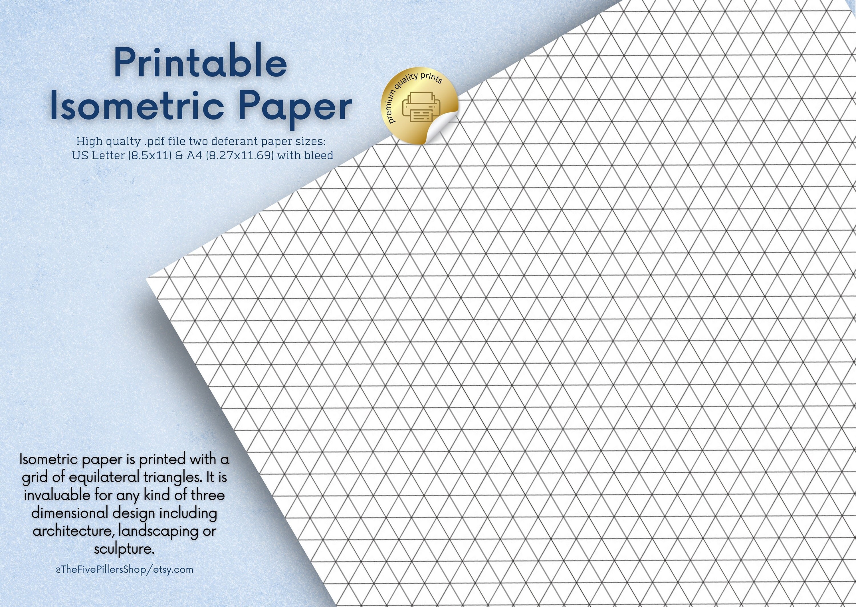 Isometric Graph Paper Digital Isometric Grid Paper PDF And