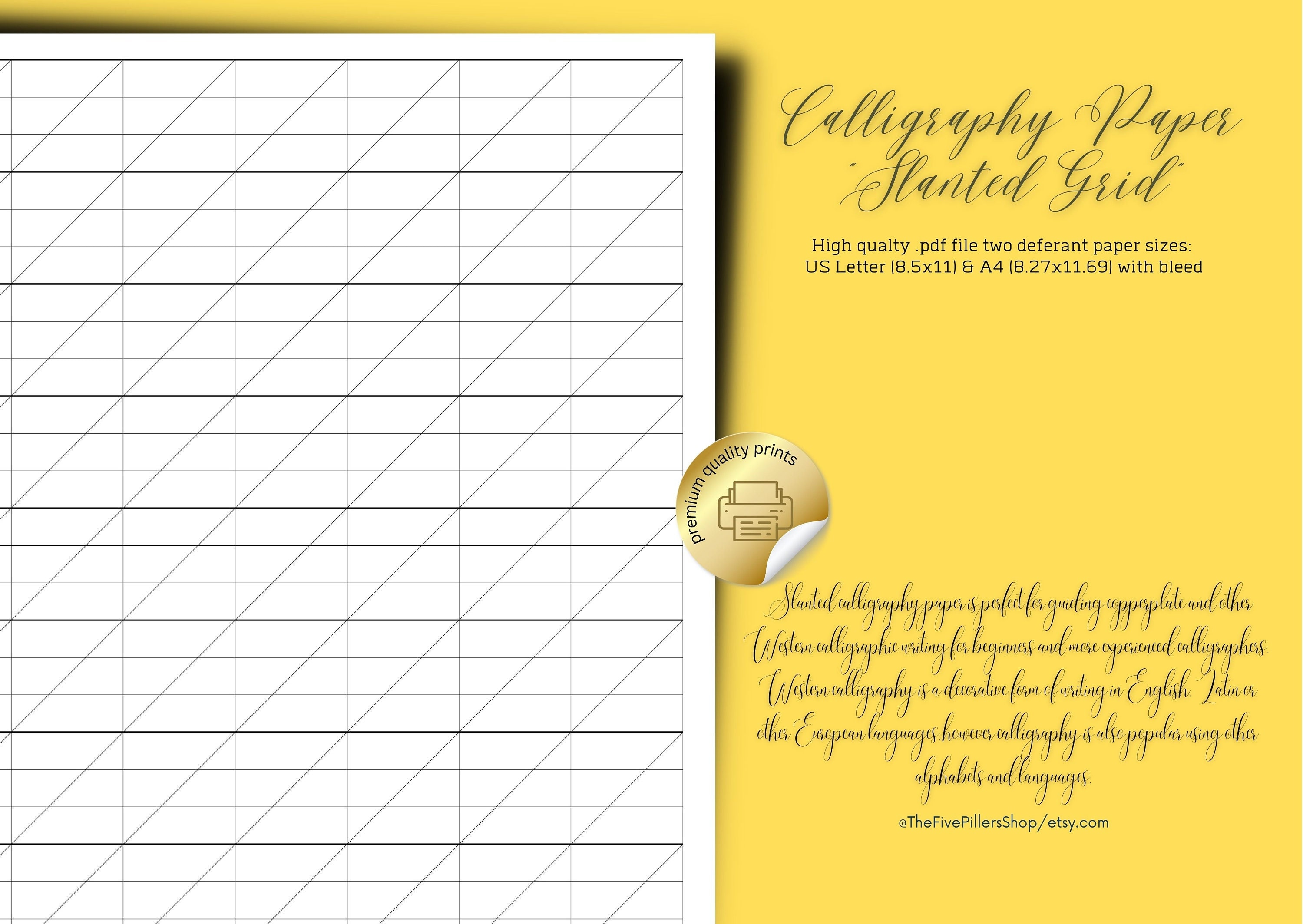 Calligraphy Paper, Slanted Grid, Calligraphy Learning, Calligraphy Guide 