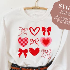 Cuore di San Valentino PNG SVG, fiocco di nastro di San Valentino PNG, XoXo SVG, cuore scarabocchio, sii mio PNG, design di regali per magliette di San Valentino