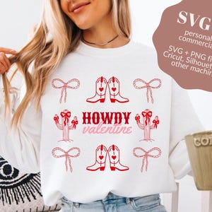 SVG di San Valentino, felpa di San Valentino, SVG di San Valentino, maglietta di San Valentino, felpa Coquette, felpa Xoxo, cowgirl costiera