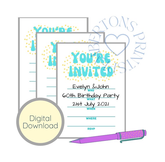 A5 You're Invited Printable Invitations Fill in the Blank | Etsy