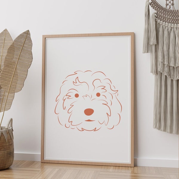 Golden Doodle printable wall art, pet lovers art, transparent background and vector source file, .SVG included