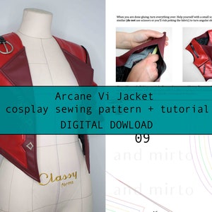Tutoriel en anglais : Veste cosplay Arcane Vi League of Legends avec PATRON DE COUTURE