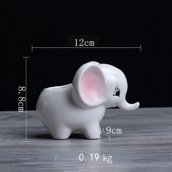 Elephant Planter Pot Mini Ceramic Succulent Vase Cute Animal - Etsy