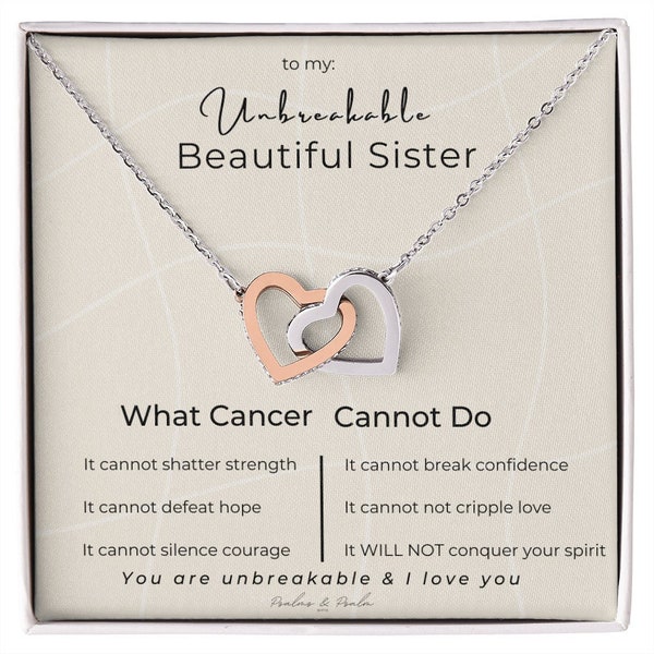 Sister Cancer gifts for women, Cancer Gift, Cancer Necklace, Cancer Awareness, Cancer Jewelry, Cancer Support, Cancer Fighter, Rose Gold