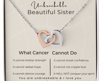 Sister Cancer gifts for women, Cancer Gift, Cancer Necklace, Cancer Awareness, Cancer Jewelry, Cancer Support, Cancer Fighter, Rose Gold