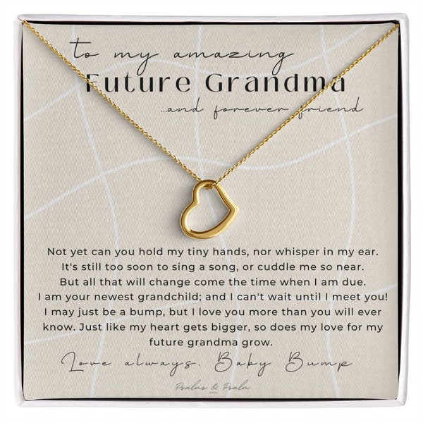 First Time Grandma Baby Announcement Grandparent, New Grandma Gift, Grandma Pregnancy Reveal Gift New Grandmother Gift, Sterling Silver, 18K