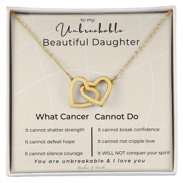 Daughter Cancer gifts for women, Cancer Gift, Cancer Necklace, Cancer Awareness, Cancer Jewelry, Cancer Support, Cancer Fighter, 18K Gold