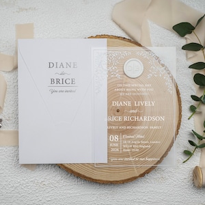 Invitación de boda blanca Tarjeta de invitación de boda elegante Plantilla de boda personalizable Invitación de cumpleaños