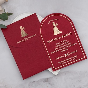 Faire-part de mariage Carte d'invitation rouge Faire-part de mariage personnalisé Cartes d'invitation en acrylique