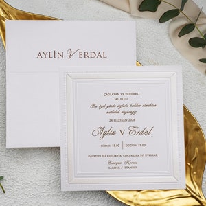 Faire-part de mariage blanc Cartes de mariage minimalistes Modèle d'invitation Carte d'invitation de baptême
