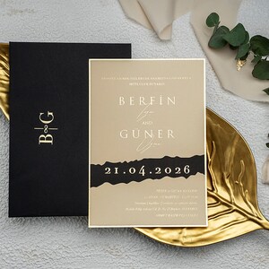 Invitación de boda elegante con sobre personalizable y tarjetas de invitación para eventos