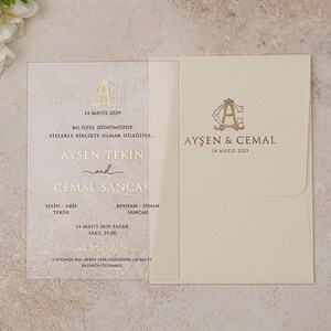 Carta d'invito per eventi color crema, invito per matrimonio, invito per battesimo, biglietti d'invito trasparenti