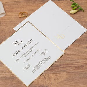 Cartes d'invitation personnalisables élégantes blanches d'enveloppe de faire-part de mariage pour des événements