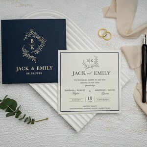 Invitación de boda Tarjeta de invitación de boda clásica Invitación elegante para eventos de boda