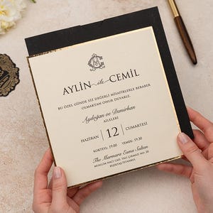 Schwarze Hochzeitseinladung, elegante Einladung für Ihre Hochzeitsfeier, Verlobungskarte