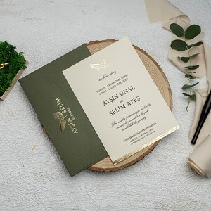 Cartes de mariage vertes Invitations uniques Modèle d'invitation Cartes d'invitation pour anniversaire Baptême